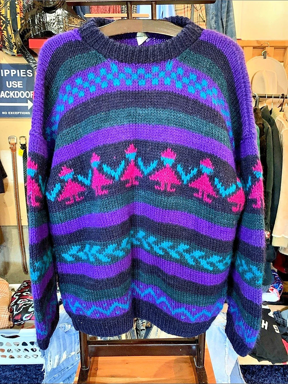 Geometric Wool Sweater XL